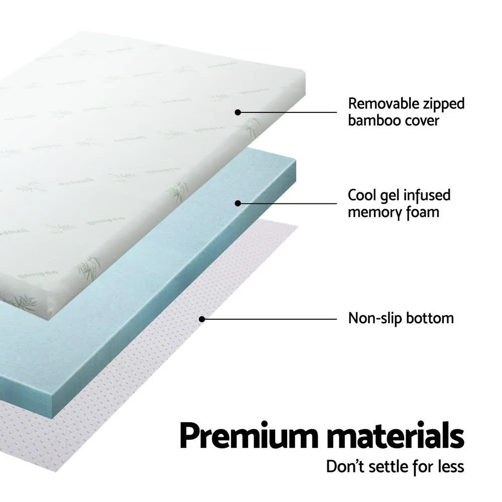 10cm Thick Deluxe Memory Foam Mattress Topper Cool Gel - King