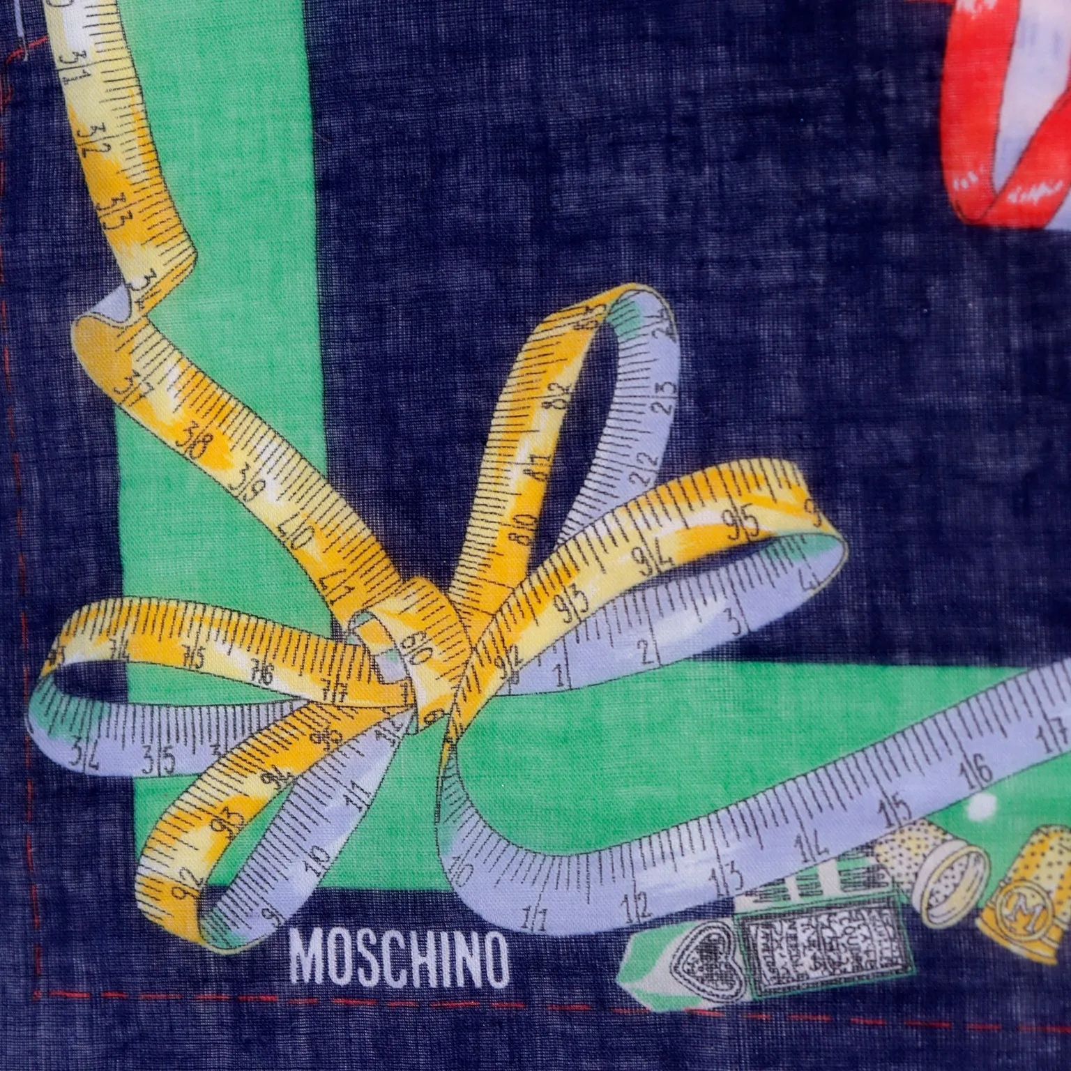 1990s Moschino Vintage I Dont Give A Chic Fashion Tailoring Scarf