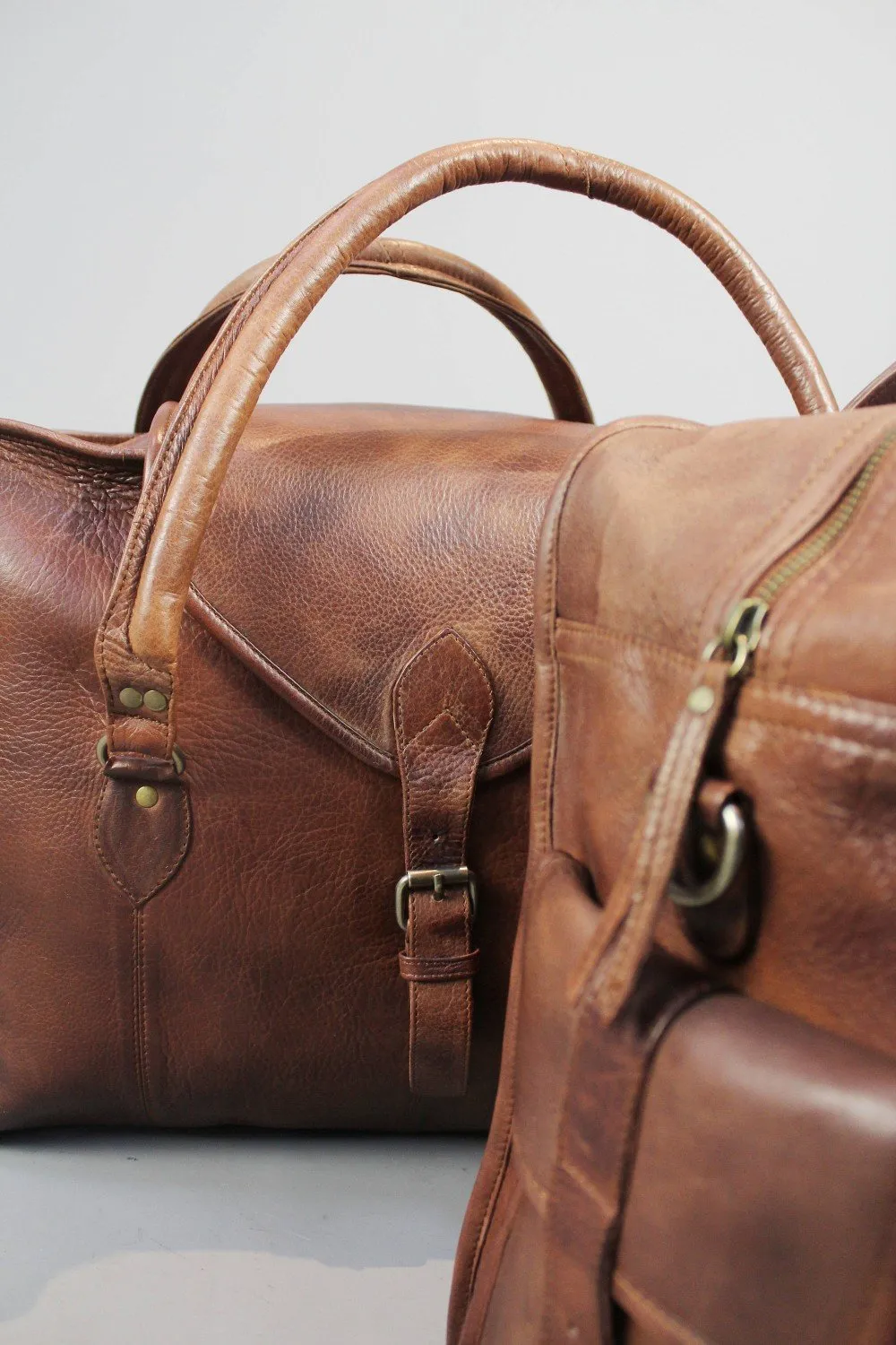 32nd Degree Scottish Rite Travel Bag - Vintage Brown Leather