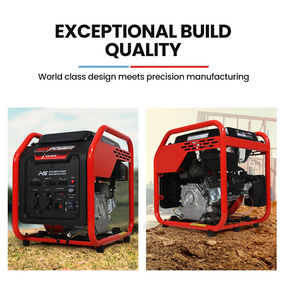 4kW Inverter Generator, Dual AC & USB Outlets, Genpower