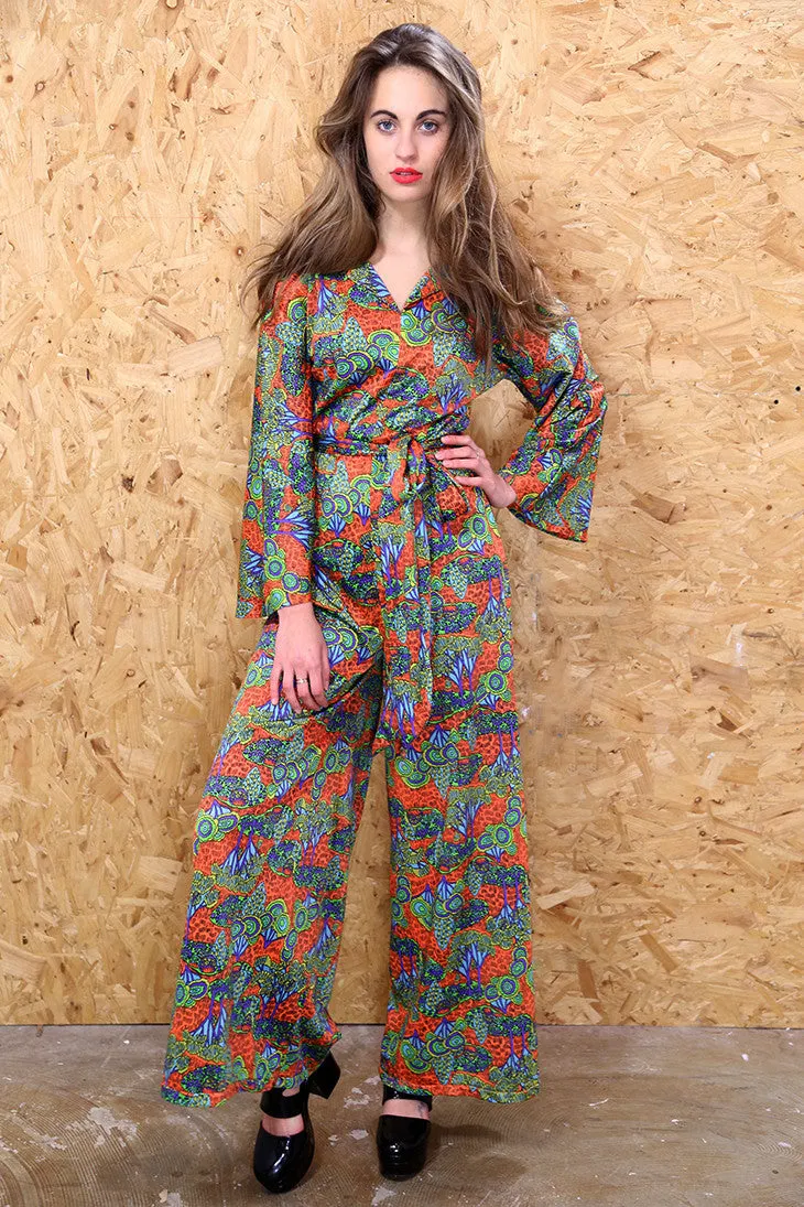 70s Printed Jumpsuit