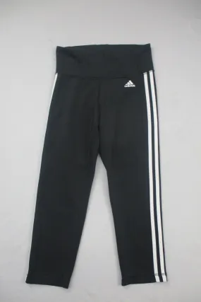 Adidas Leggings Womens 25X19 Black White Climalite Compression Yoga Pants Logo