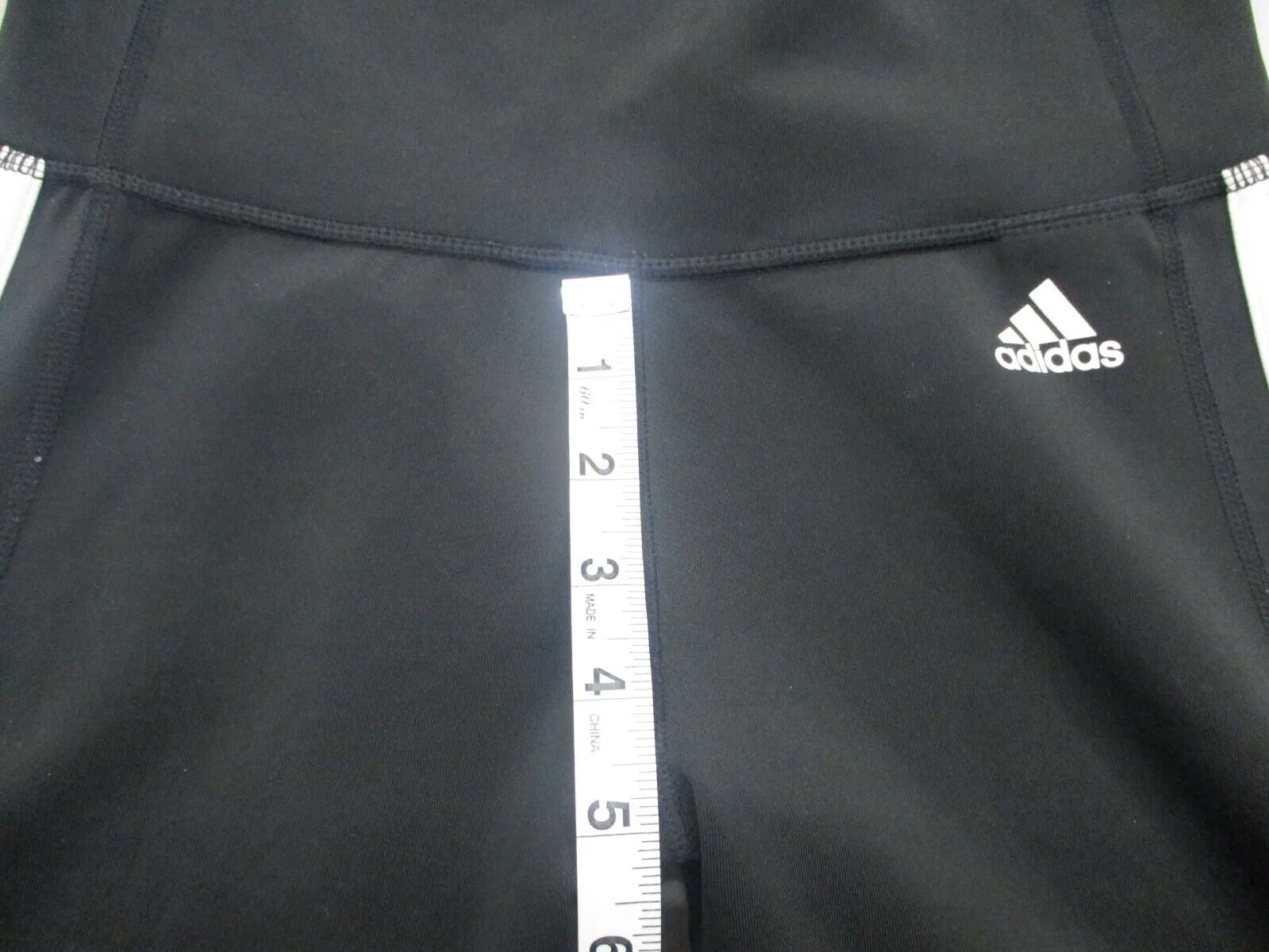 Adidas Leggings Womens 25X19 Black White Climalite Compression Yoga Pants Logo