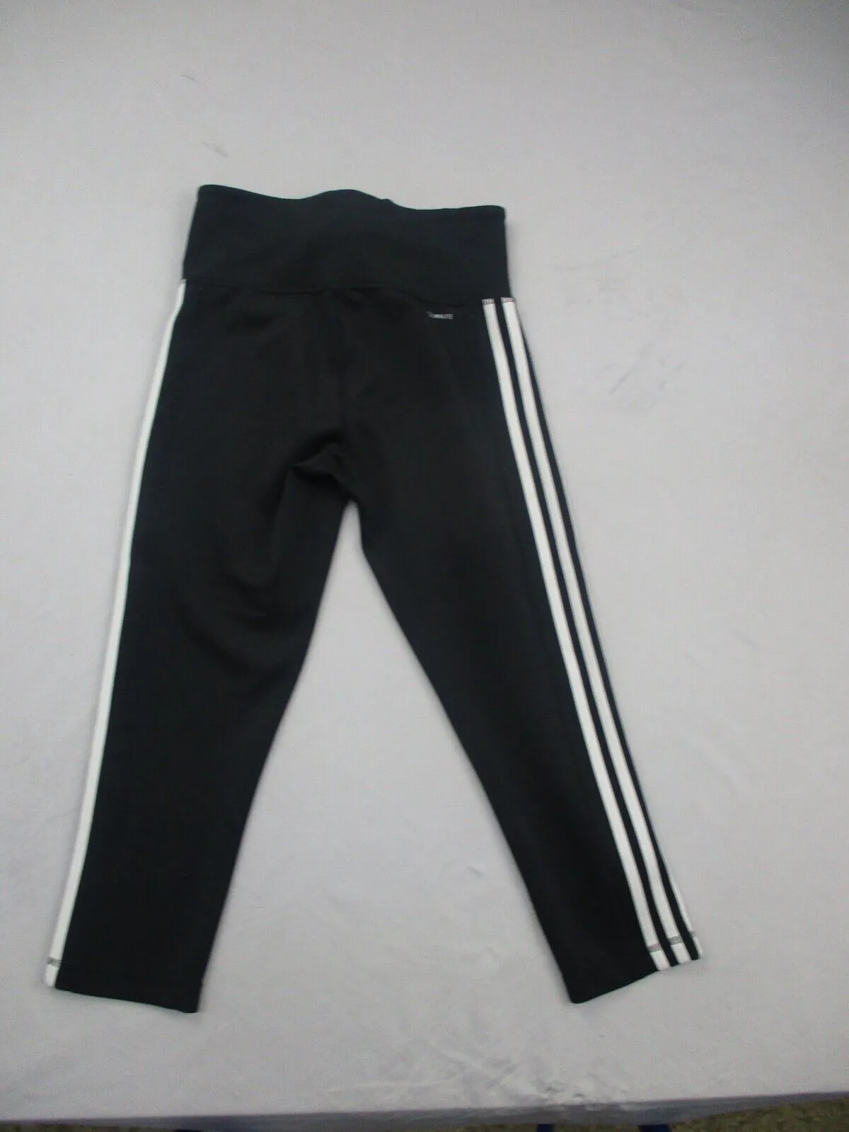 Adidas Leggings Womens 25X19 Black White Climalite Compression Yoga Pants Logo