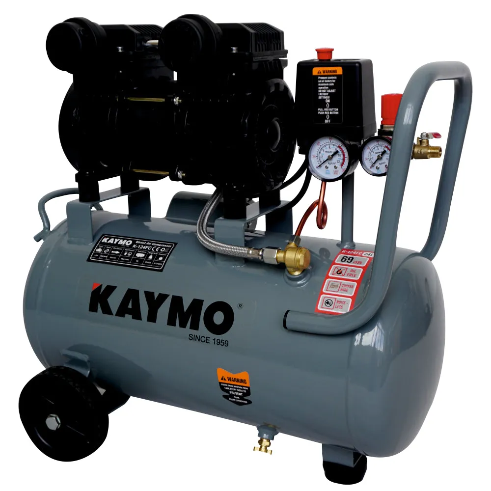 AIR COMPRESSOR KAYMO K-124FC 1.5HP 24LTR OILFREE-COPPER