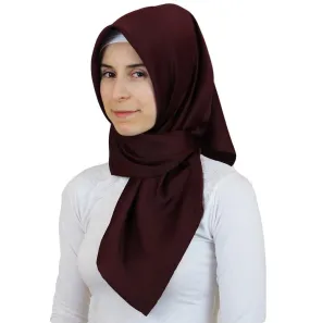 Aker Satin Square Hijab Scarf 6385 943 Maroon