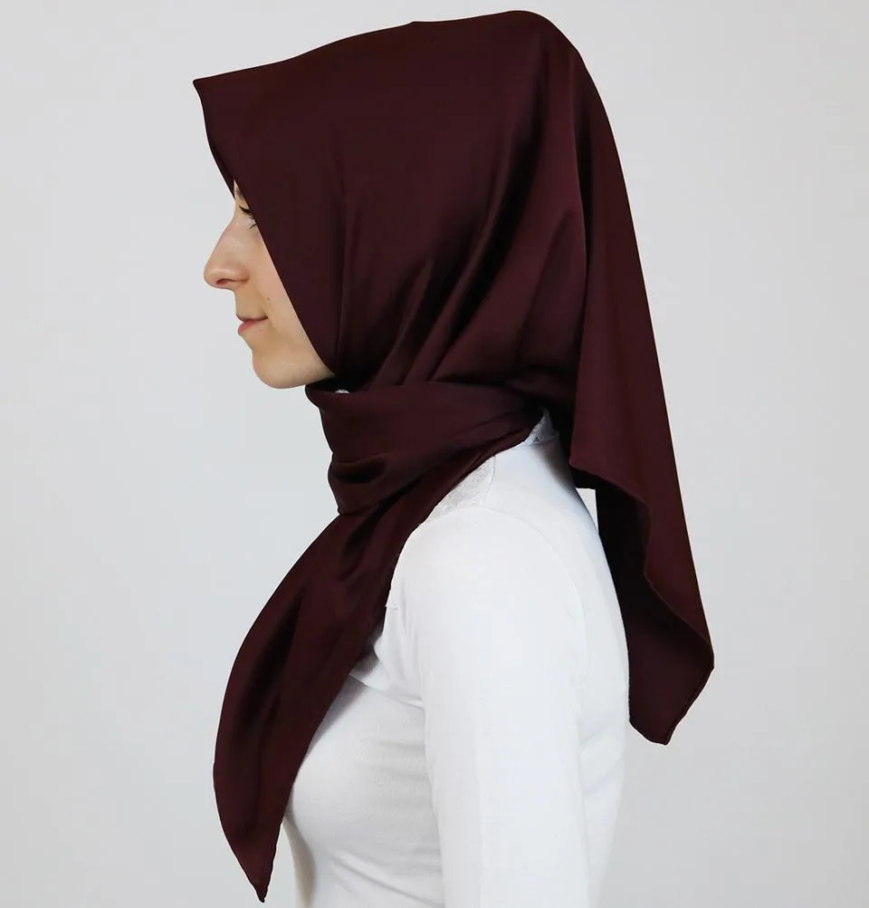 Aker Satin Square Hijab Scarf 6385 943 Maroon