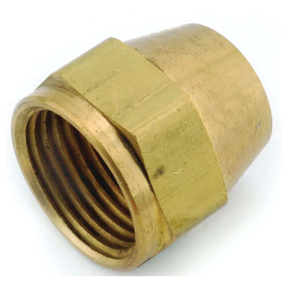 Anderson Metals 754014-06 Short Nut, 3/8 in, Flare, Brass