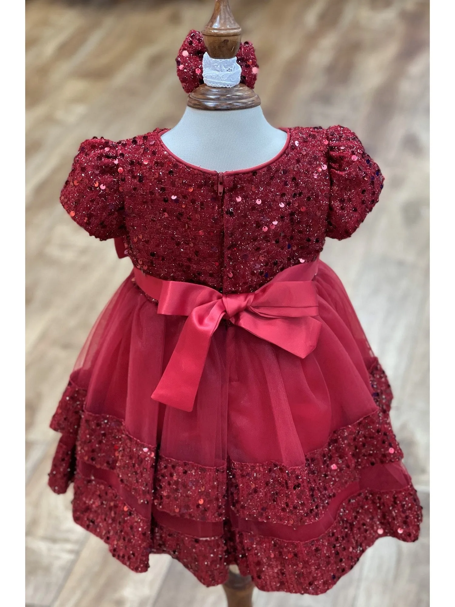 Baby Girls Sequin Adorned Flower Girl Dress, Sizes 3-24M