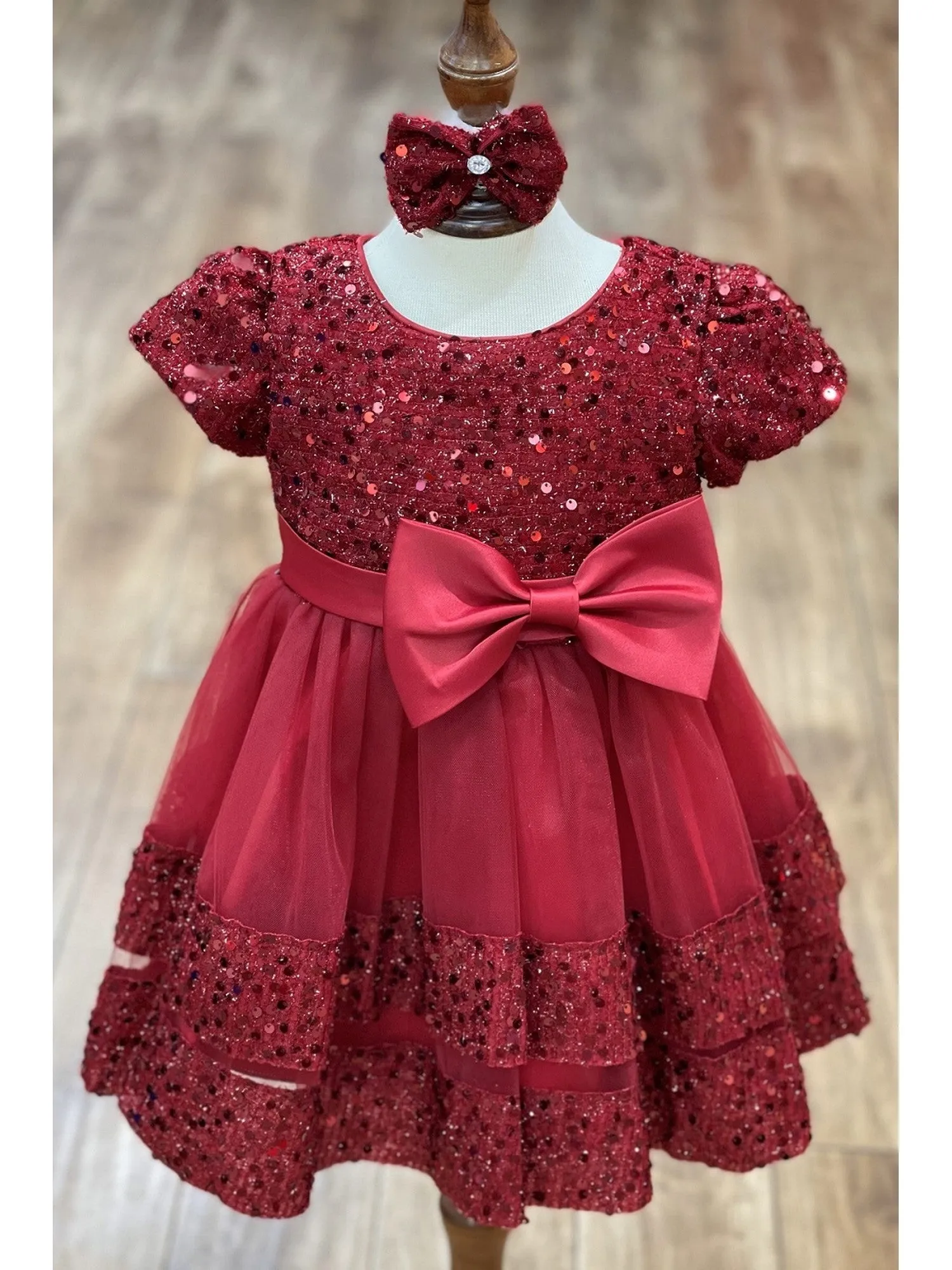 Baby Girls Sequin Adorned Flower Girl Dress, Sizes 3-24M