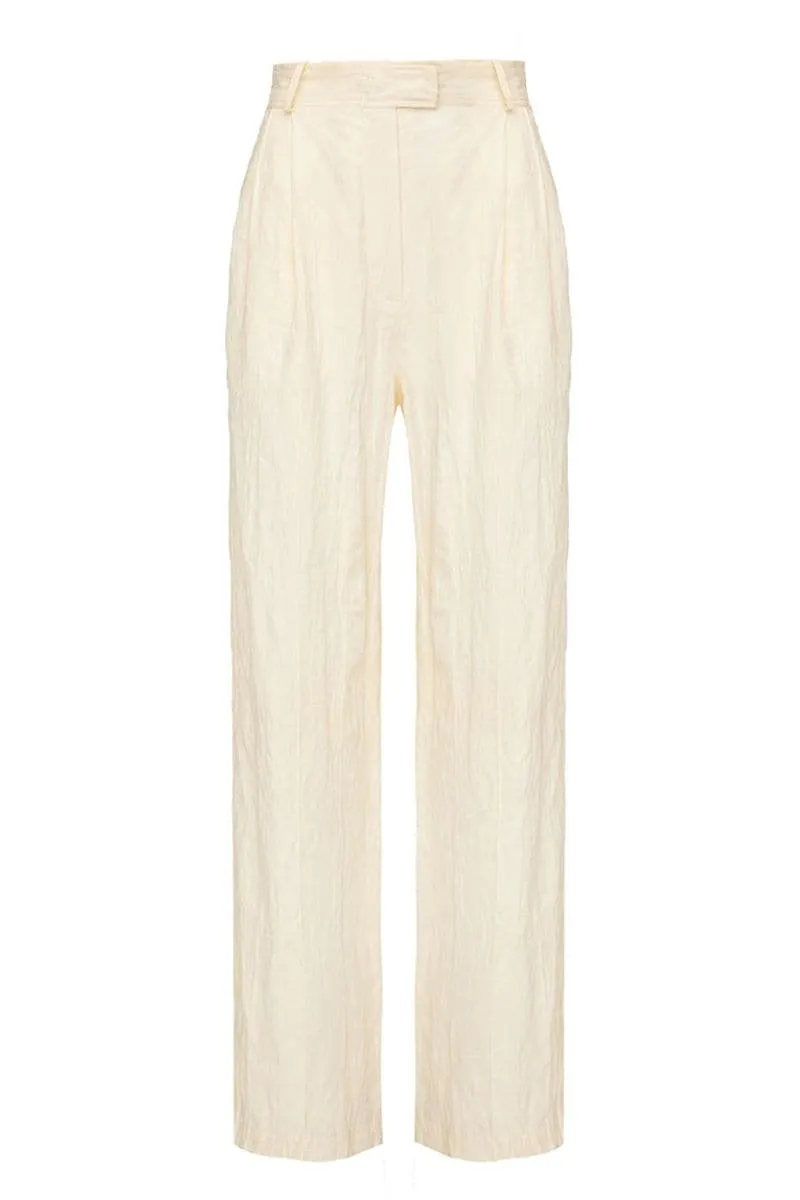 BEIGE WIDE LEG PANTS