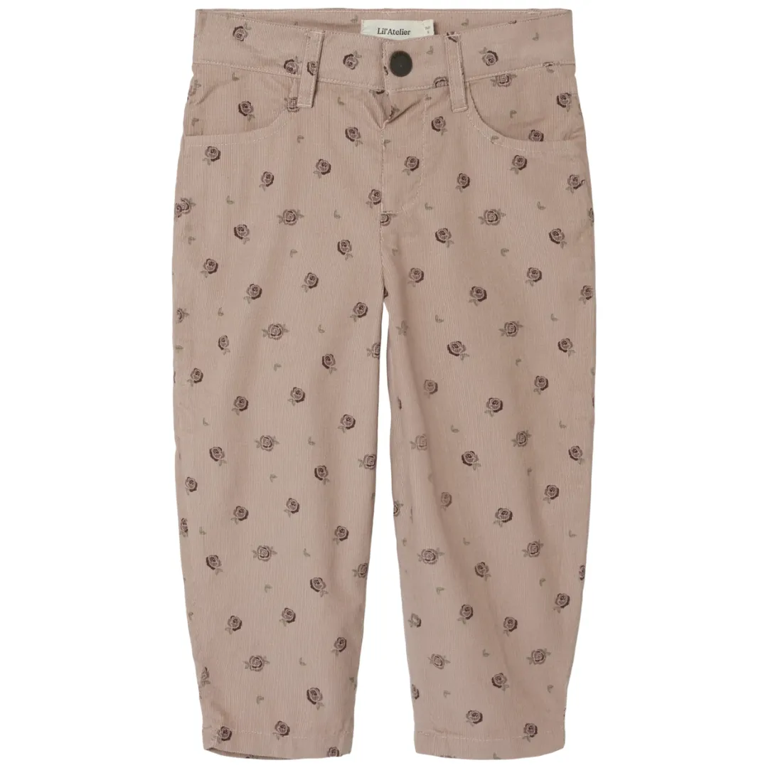 Bella Corduroy Pants - Gray Morn Floral