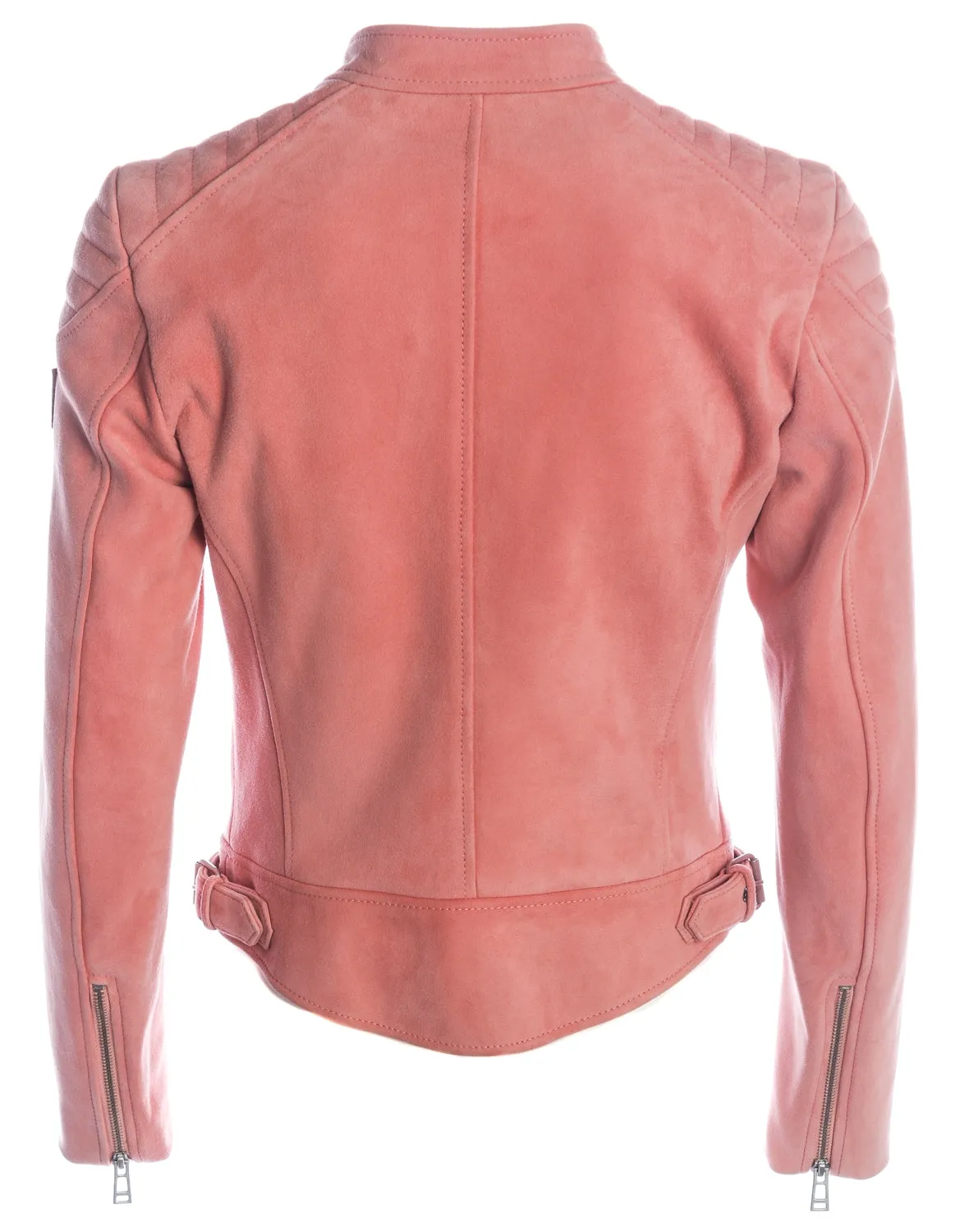 Belstaff New Mollison Ladies Leather Jacket in Bisque Pink