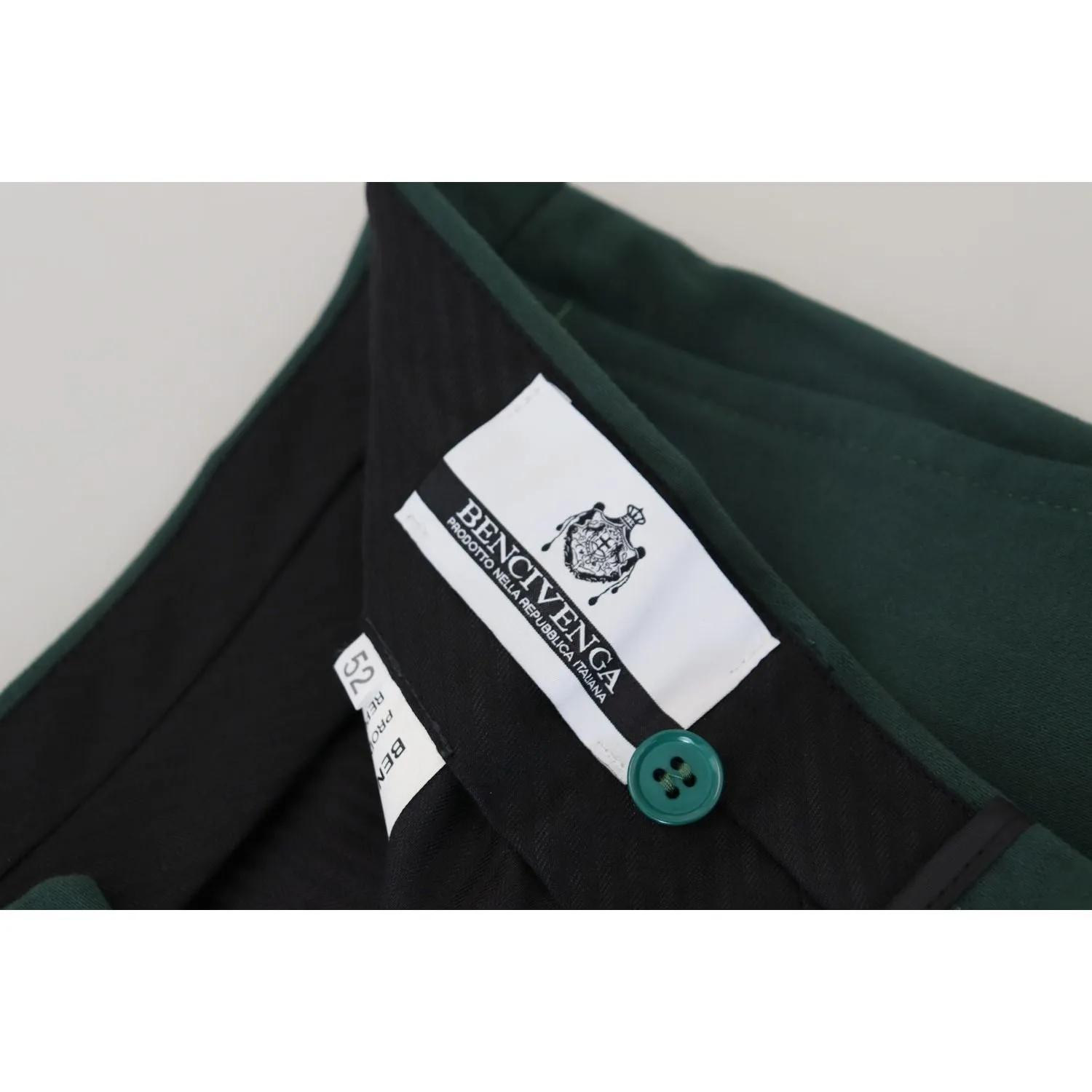 BENCIVENGA Elegant Dark Green Chino Trousers