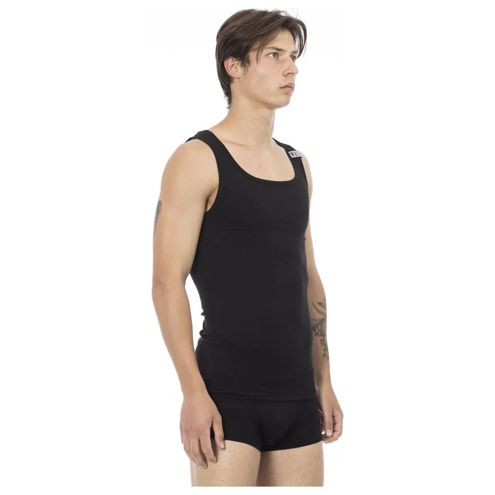 Bikkembergs Black Cotton Men Tank Top