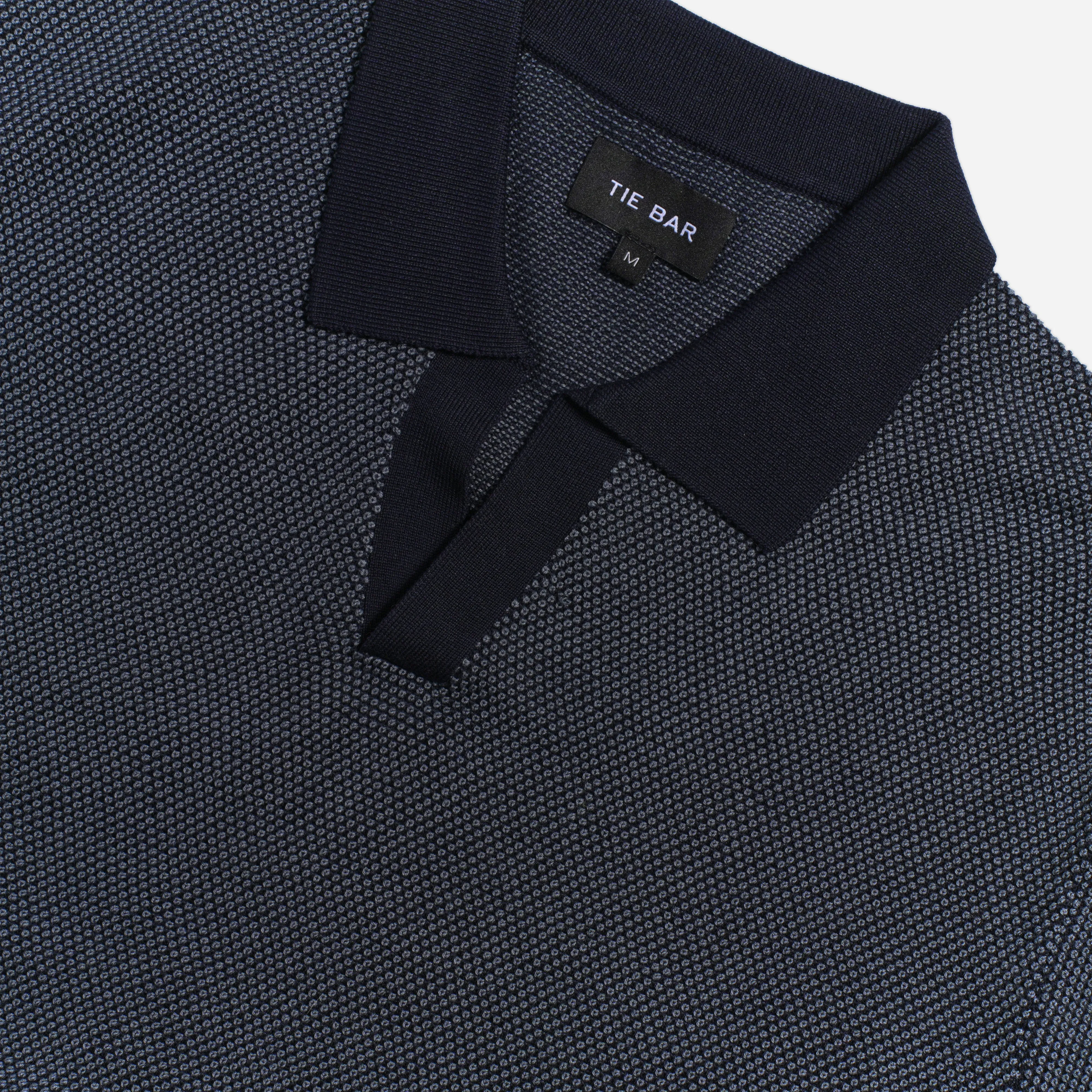 Birdseye Sweater Navy Polo