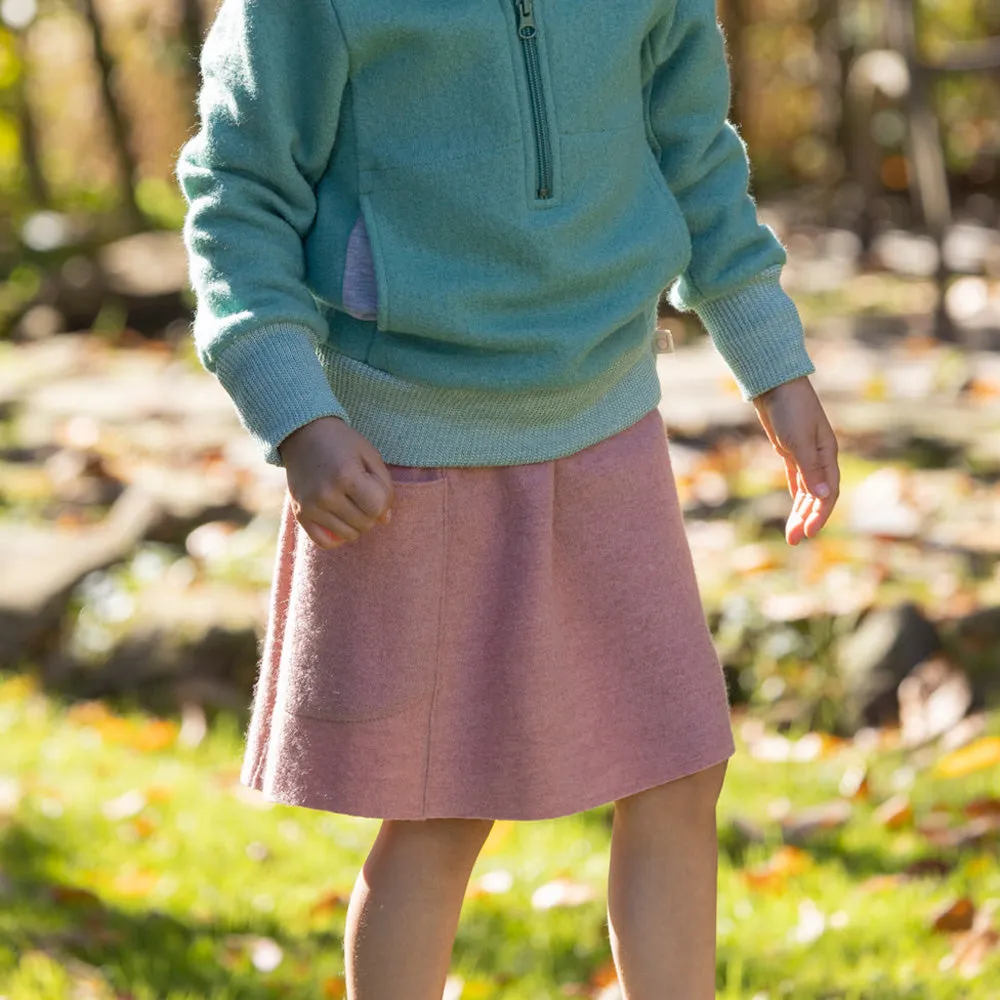 Boiled Wool Pocket Skirt - Grey (3-8y)