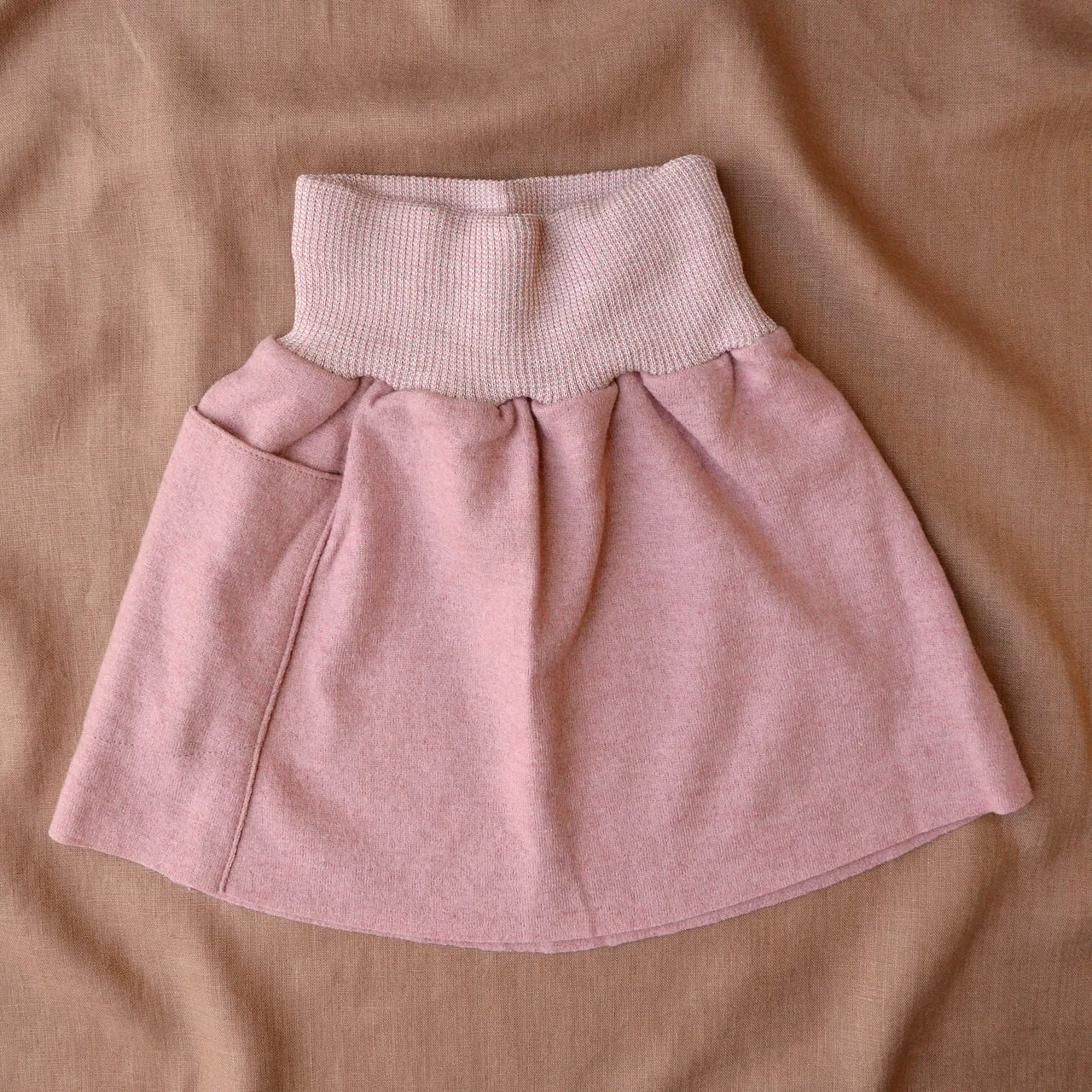 Boiled Wool Pocket Skirt - Rose (7-8y) *Last ones