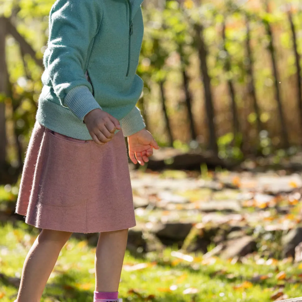 Boiled Wool Pocket Skirt - Rose (7-8y) *Last ones