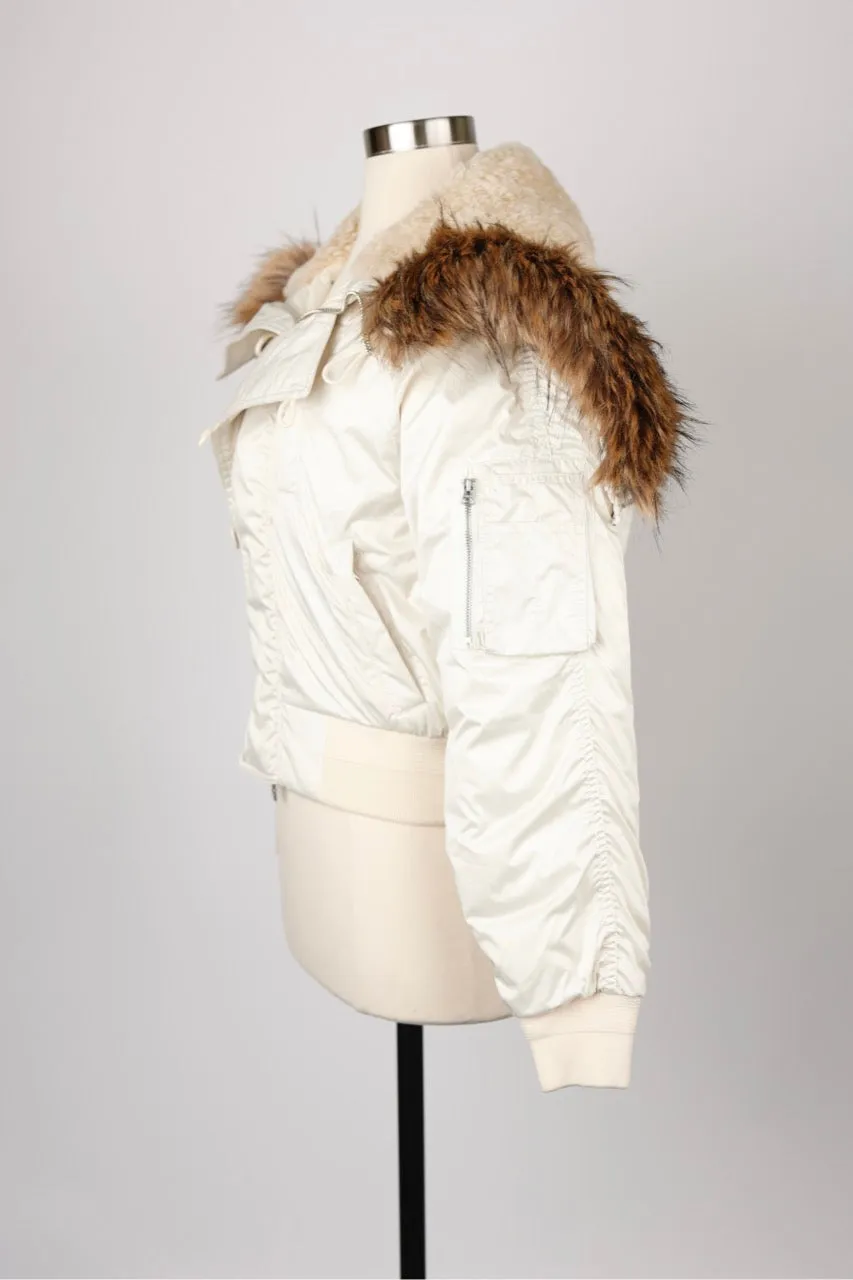 Bomber Jacket With Fur Hood