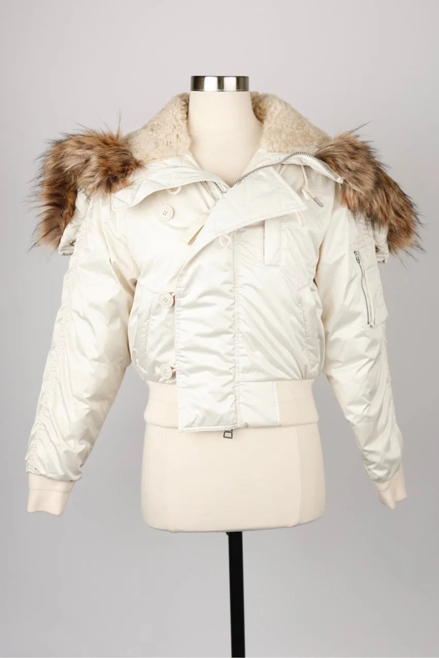 Bomber Jacket With Fur Hood