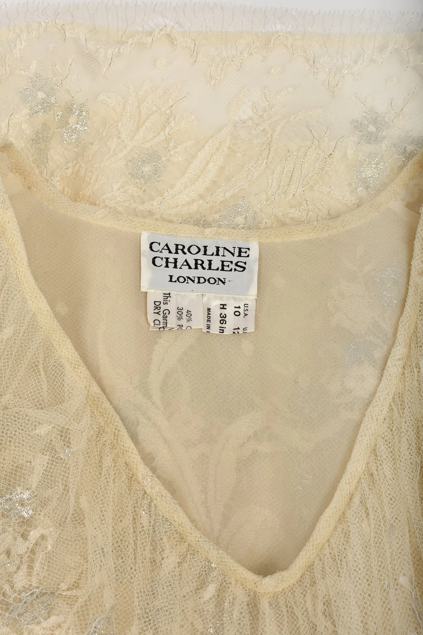 CAROLINE CHARLES lace blouse and skirt set / S-M