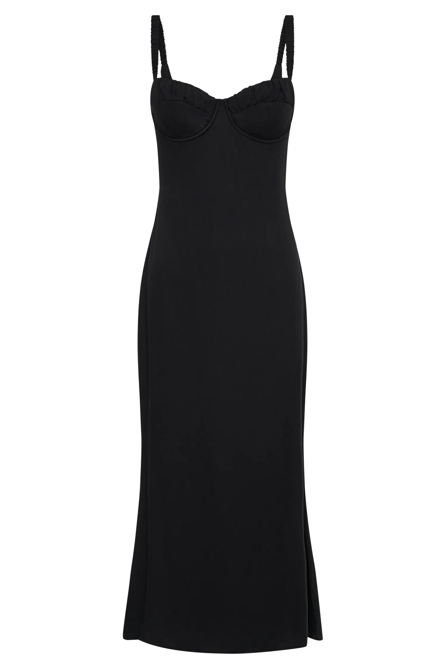 Constance Cupped Midi Dress - Black