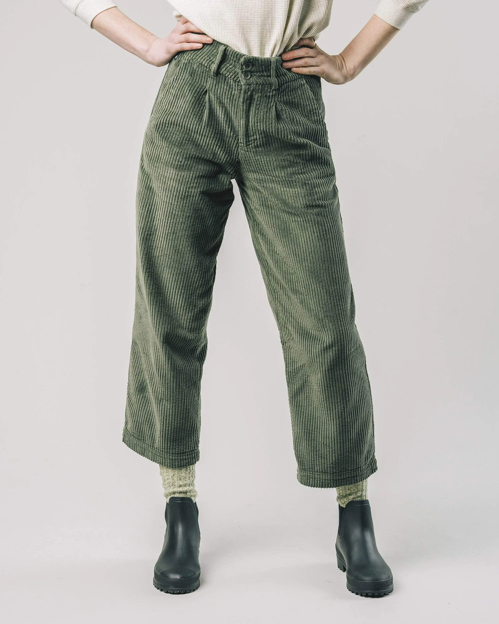 CORDUROY PLEATED PANTS