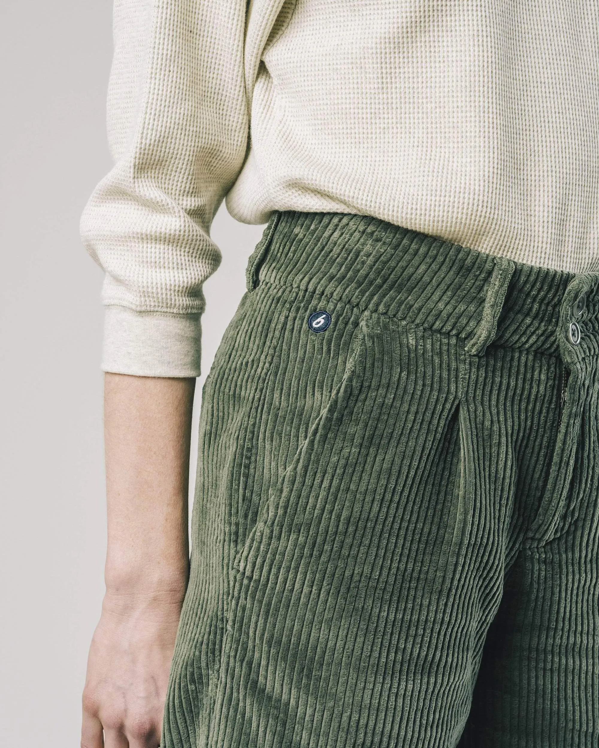 CORDUROY PLEATED PANTS