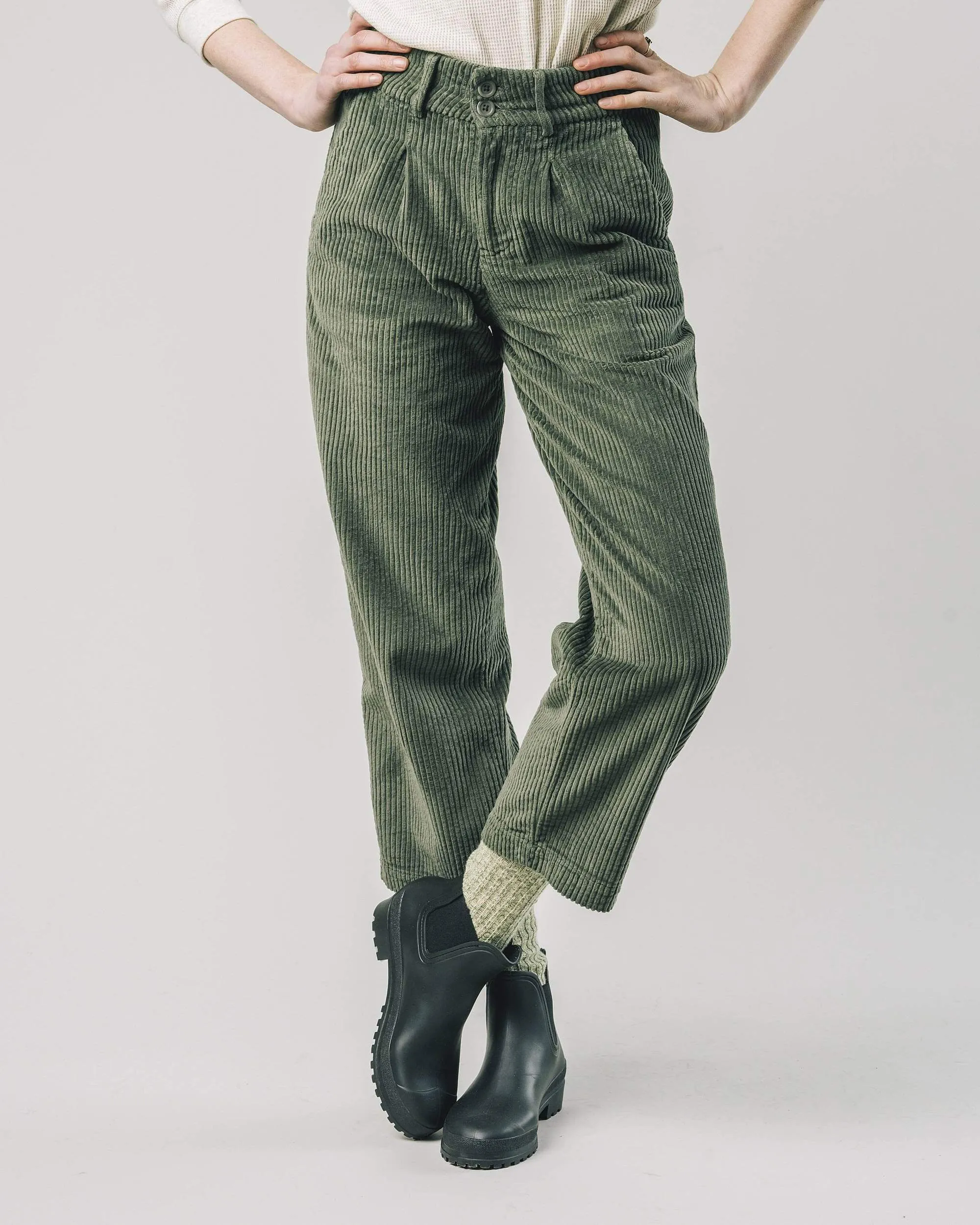 CORDUROY PLEATED PANTS