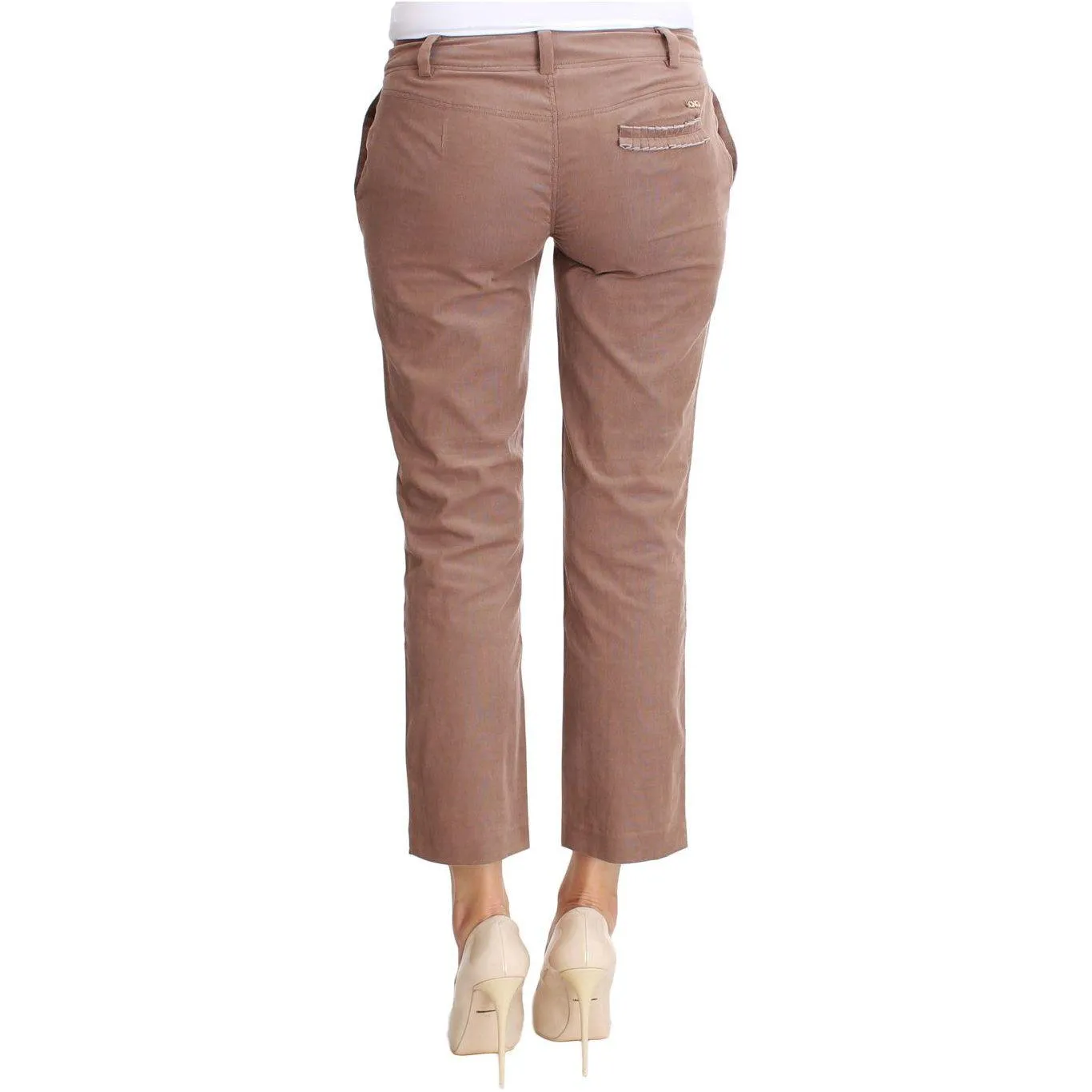 Costume National Chic Brown Cropped Corduroy Pants