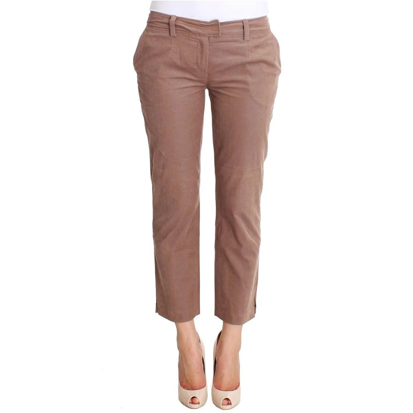 Costume National Chic Brown Cropped Corduroy Pants