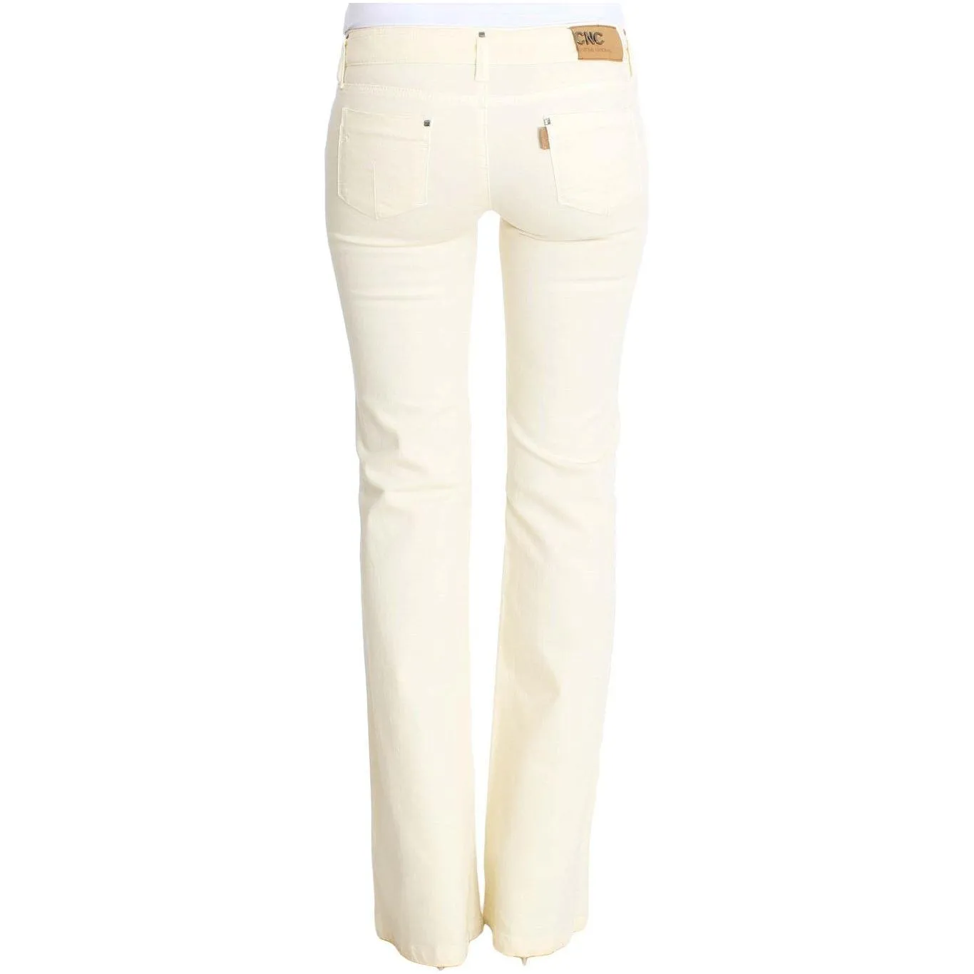 Costume National Chic Off-White Flared Designer Jeans