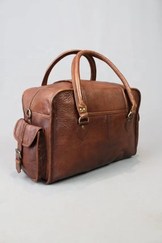 Council Travel Bag - Vintage Brown Leather