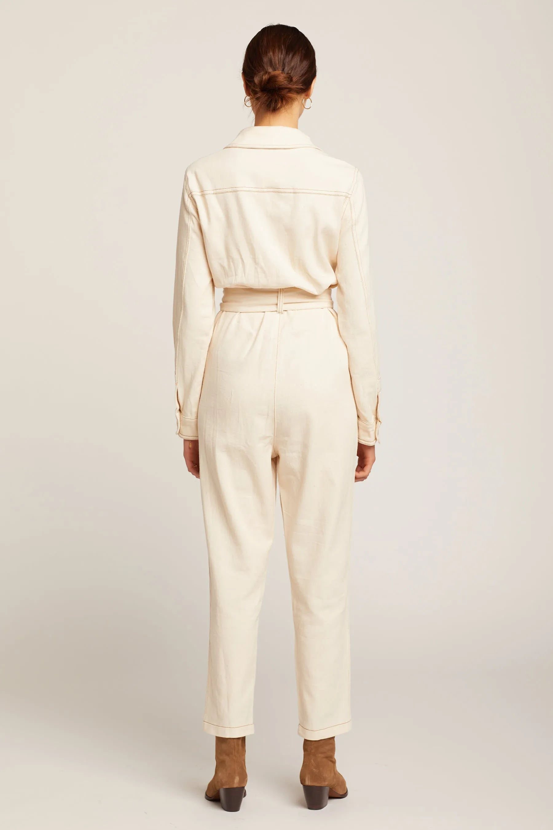 Cream Utility Jumpsuit