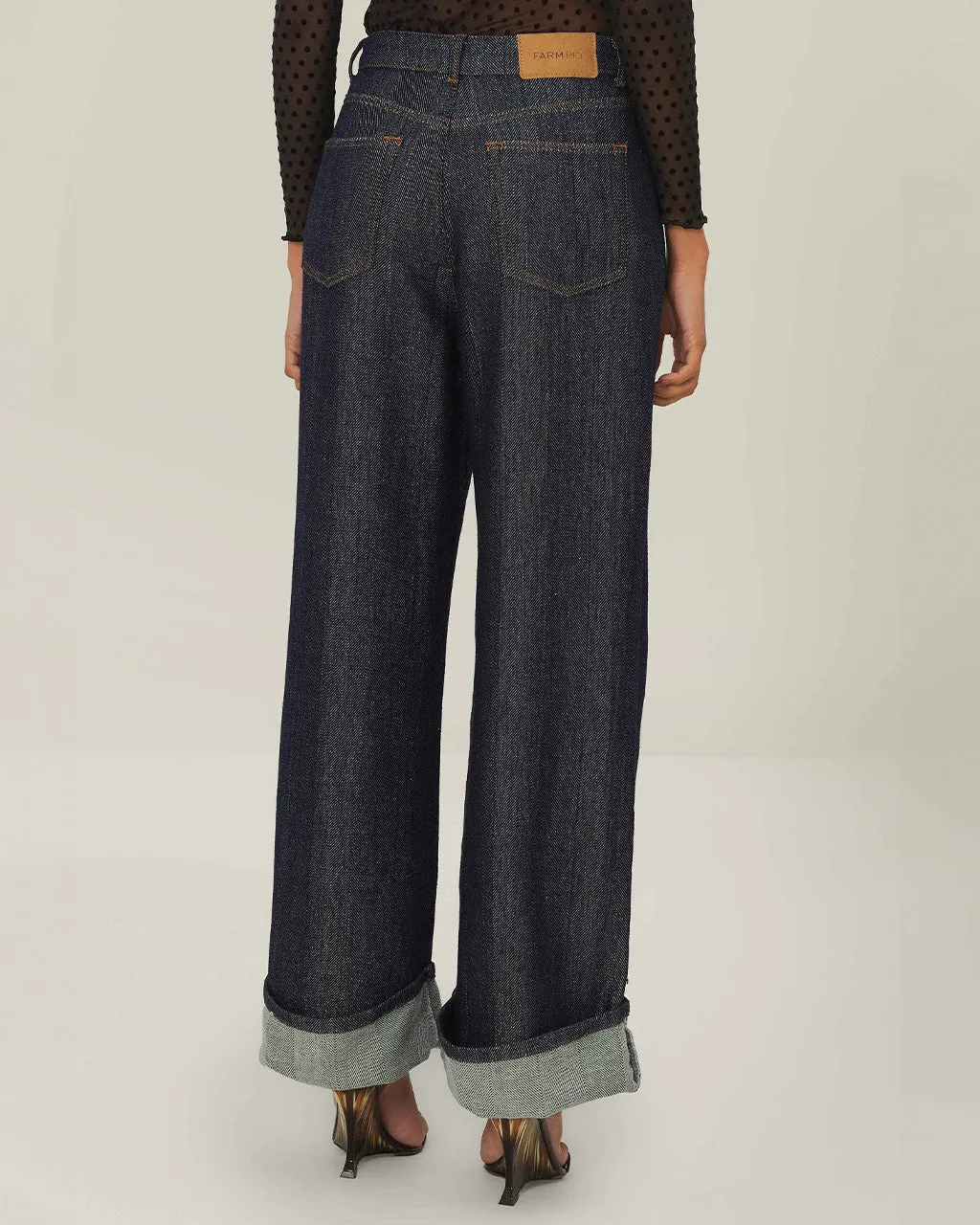 Denim Shine Wide Leg Pants