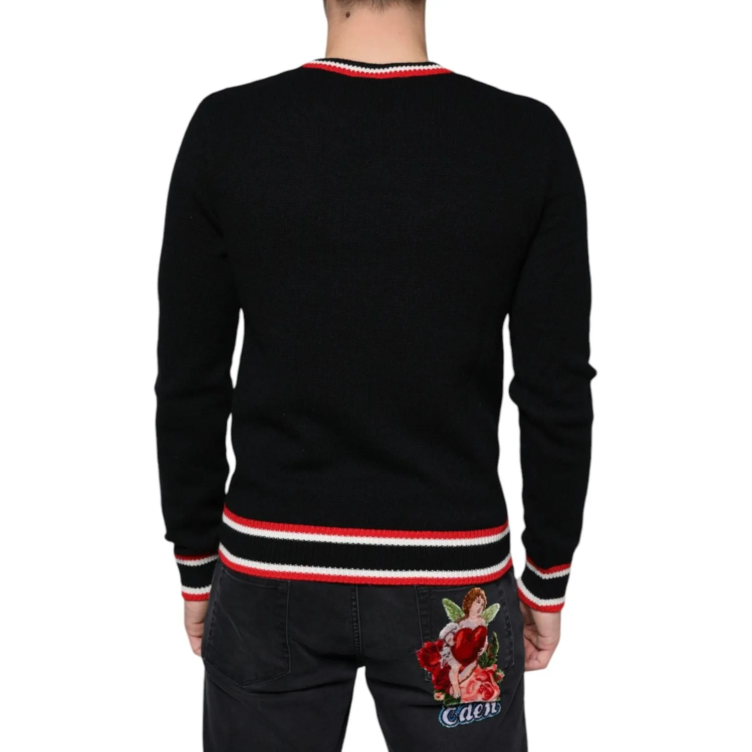 Dolce & Gabbana Black Cashmere Pig of the Year Pullover Sweater