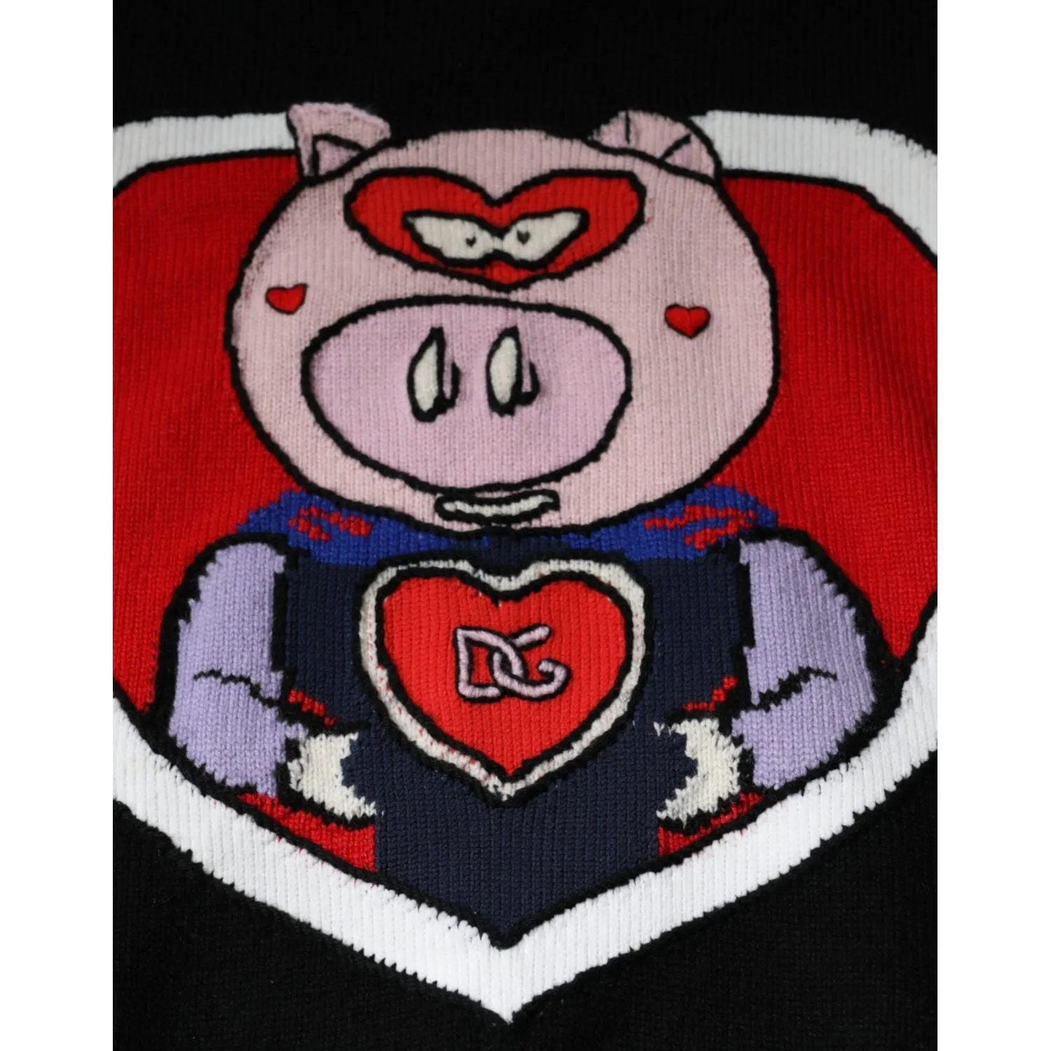 Dolce & Gabbana Black Cashmere Pig of the Year Pullover Sweater