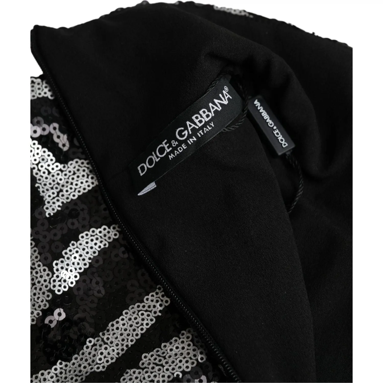 Dolce & Gabbana Black Silver Sequined Polyester Sweater