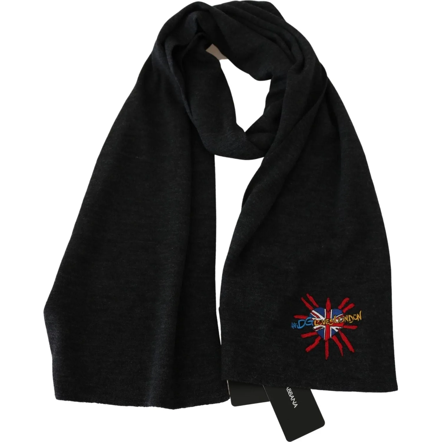 Dolce & Gabbana Chic Woolen Embroidered Men's Scarf