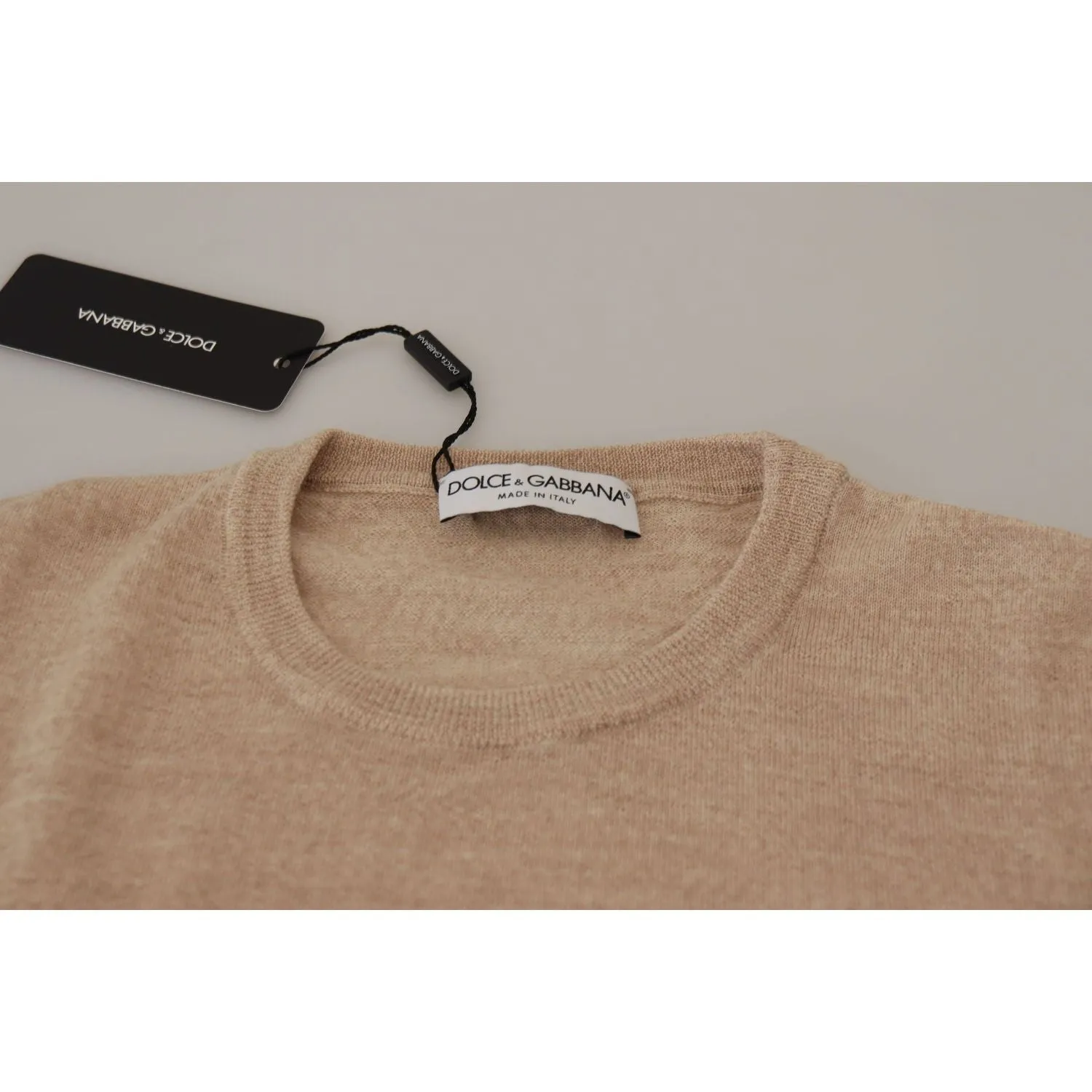 Dolce & Gabbana Elegant Beige Crewneck Wool Sweater