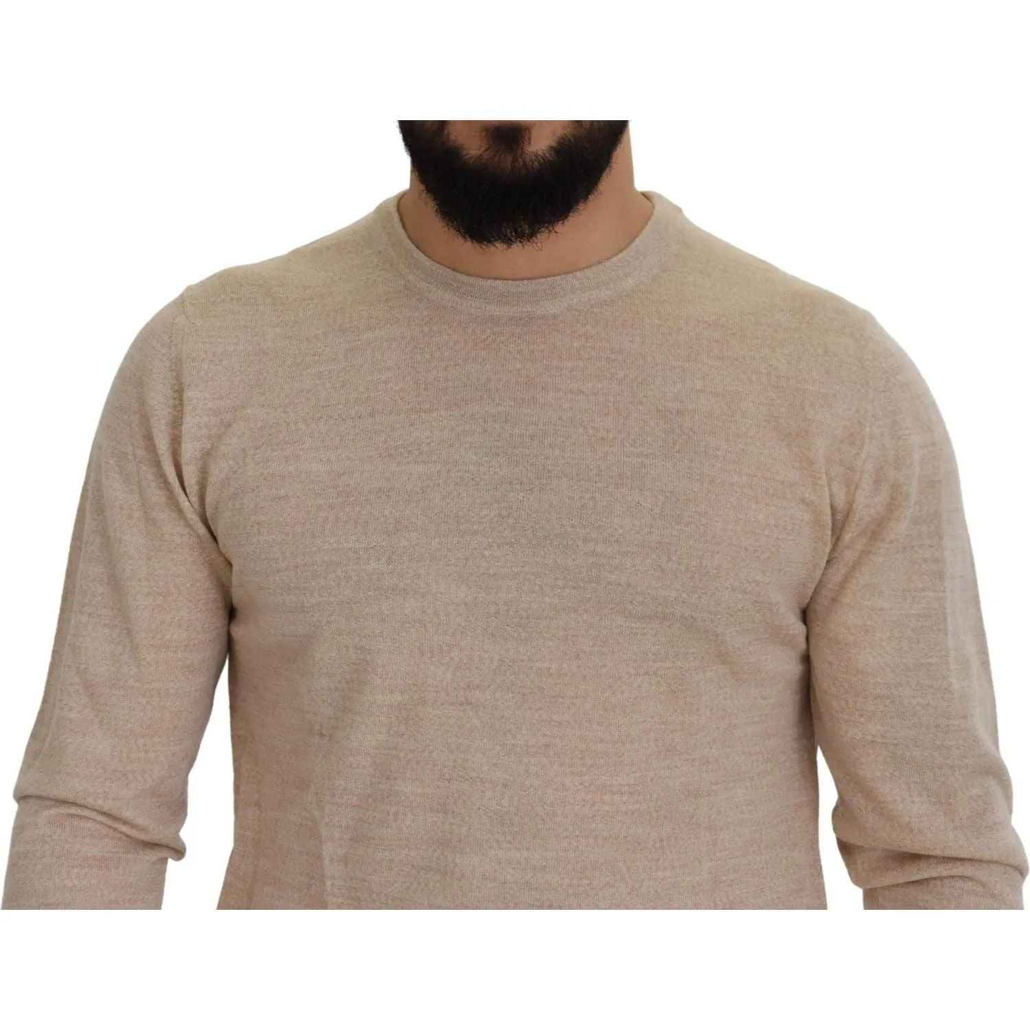 Dolce & Gabbana Elegant Beige Crewneck Wool Sweater