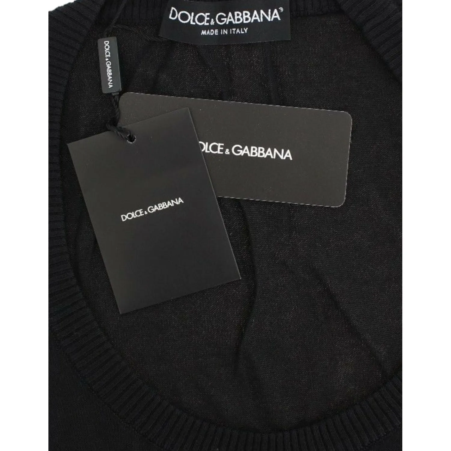 Dolce & Gabbana Elegant Black Deep Crewneck Sweater