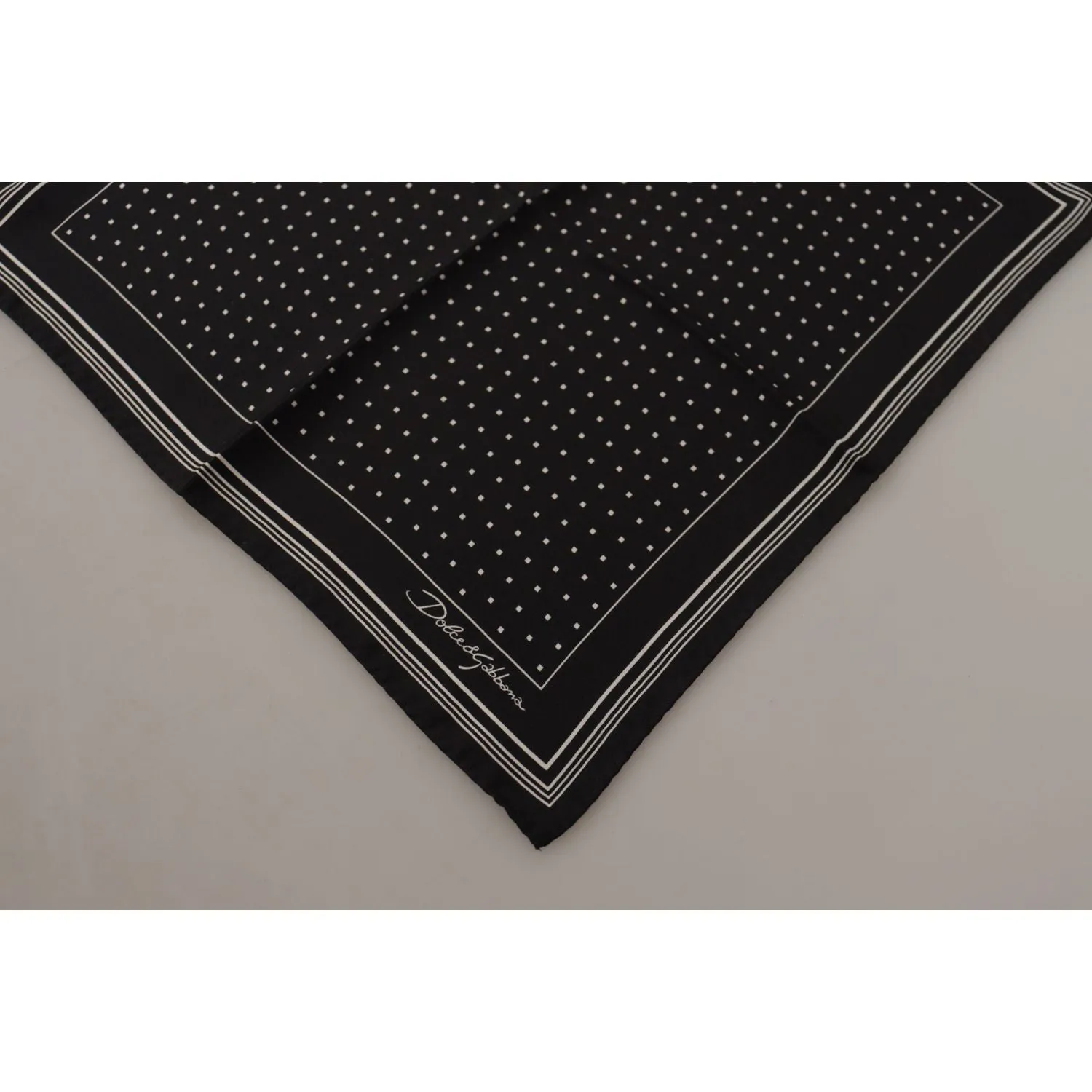 Dolce & Gabbana Elegant Black Silk Polka Dot Men's Scarf