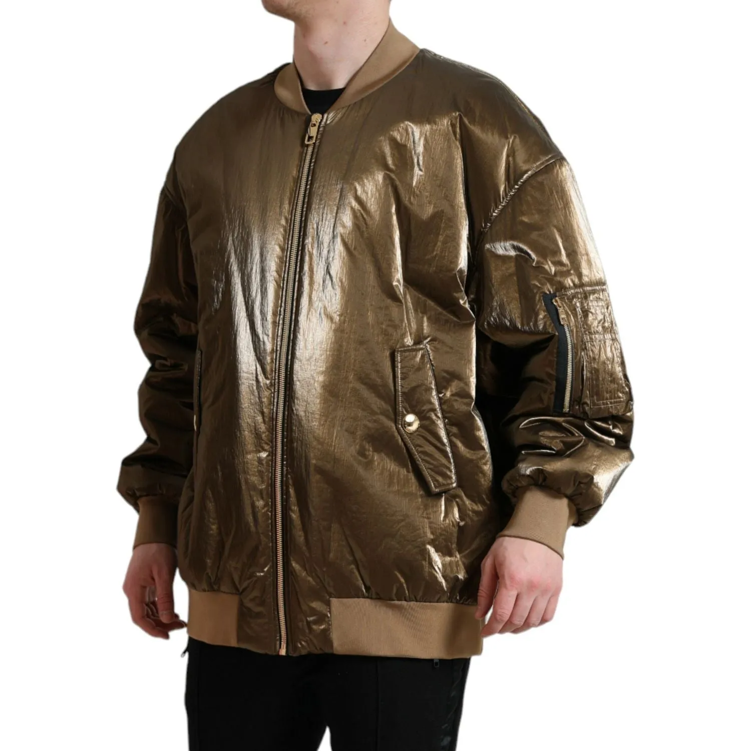 Dolce & Gabbana Elegant Bronze Bomber Jacket