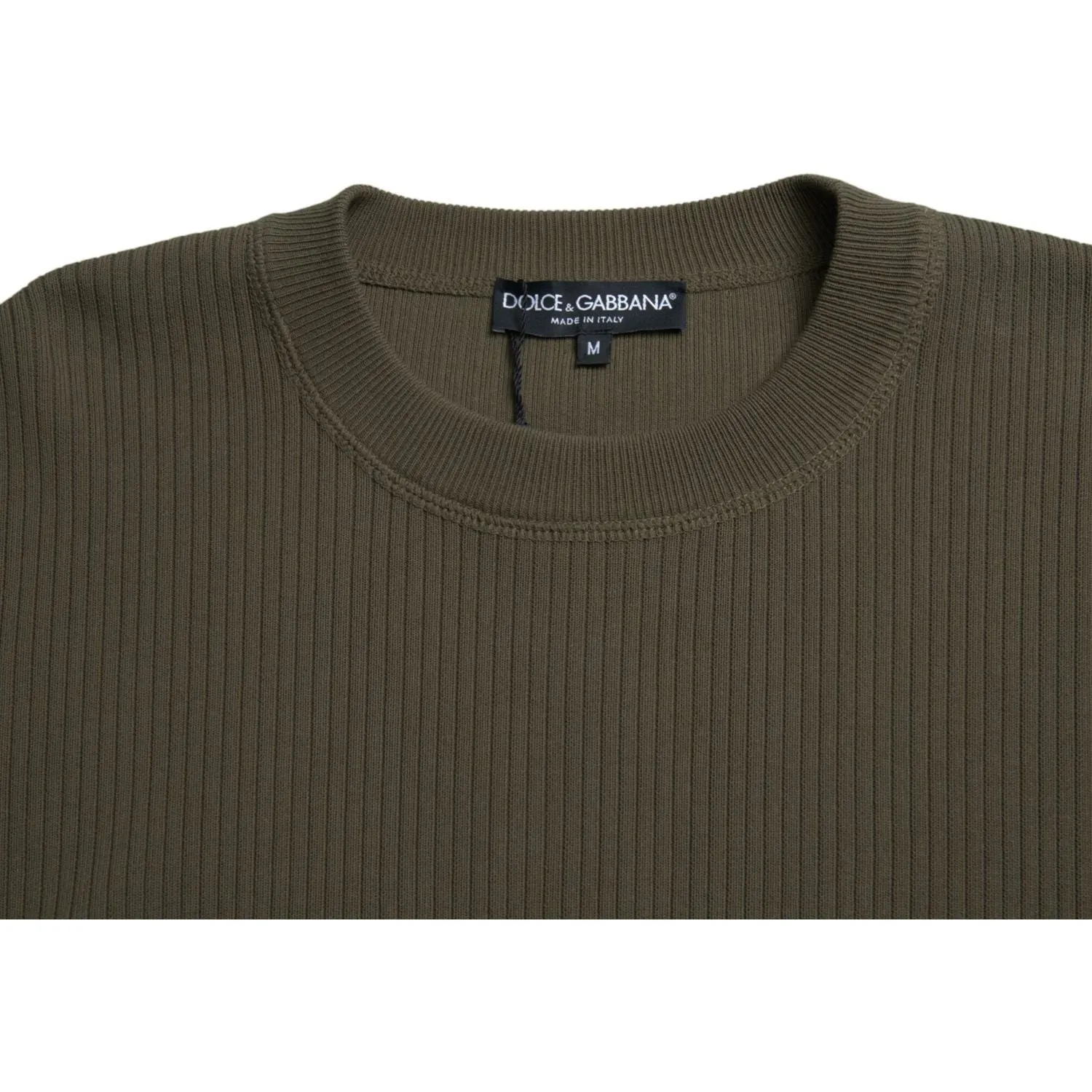 Dolce & Gabbana Elegant Green Crew Neck Cotton Sweater