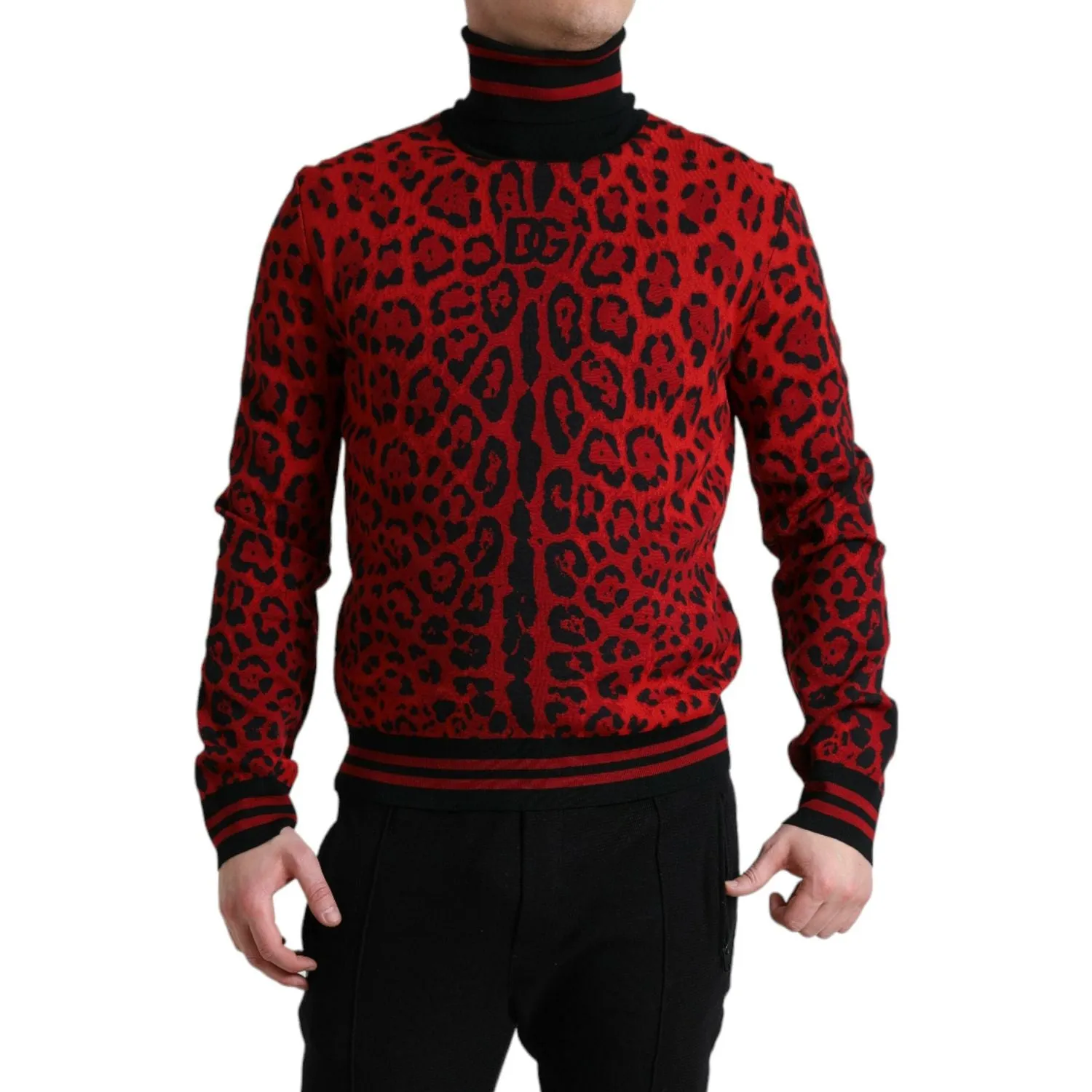 Dolce & Gabbana Elegant Leopard Turtleneck Sweater