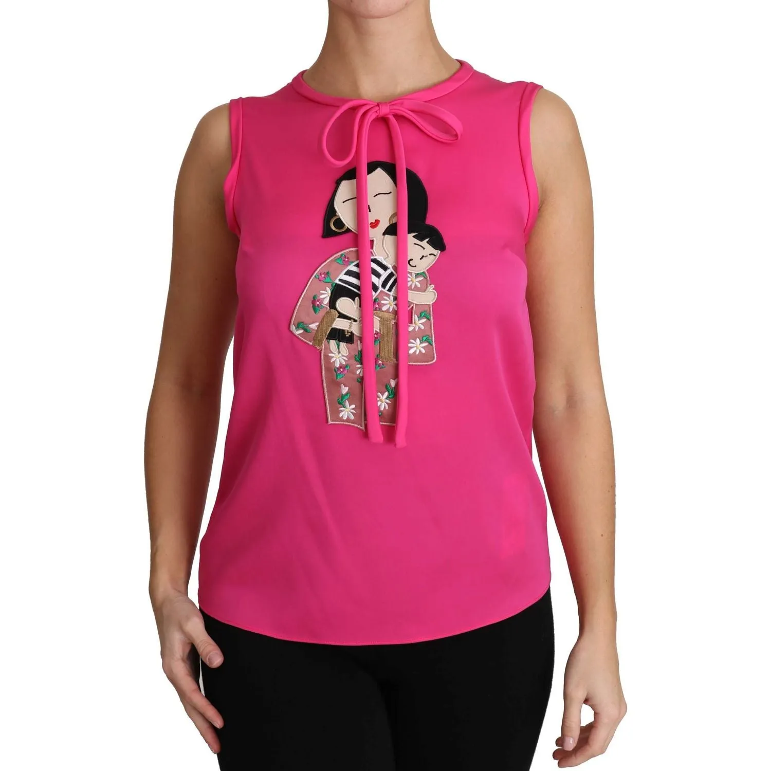 Dolce & Gabbana Elegant Pink Silk Family Tank Top Shirt