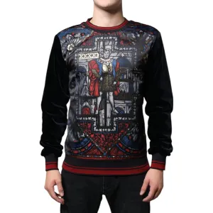 Dolce & Gabbana Multicolor Jacquard Crew Neck Sweatshirt Sweater