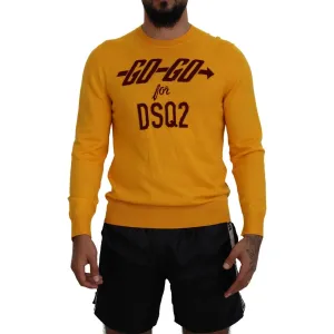 Dsquared² Orange Wool Long Sleeves Men Pullover Sweater